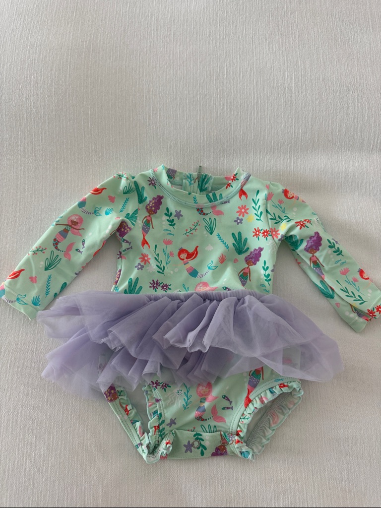 Ruffle Butts Mint Mermaid Tutu One-Piece With Lavender Skirt